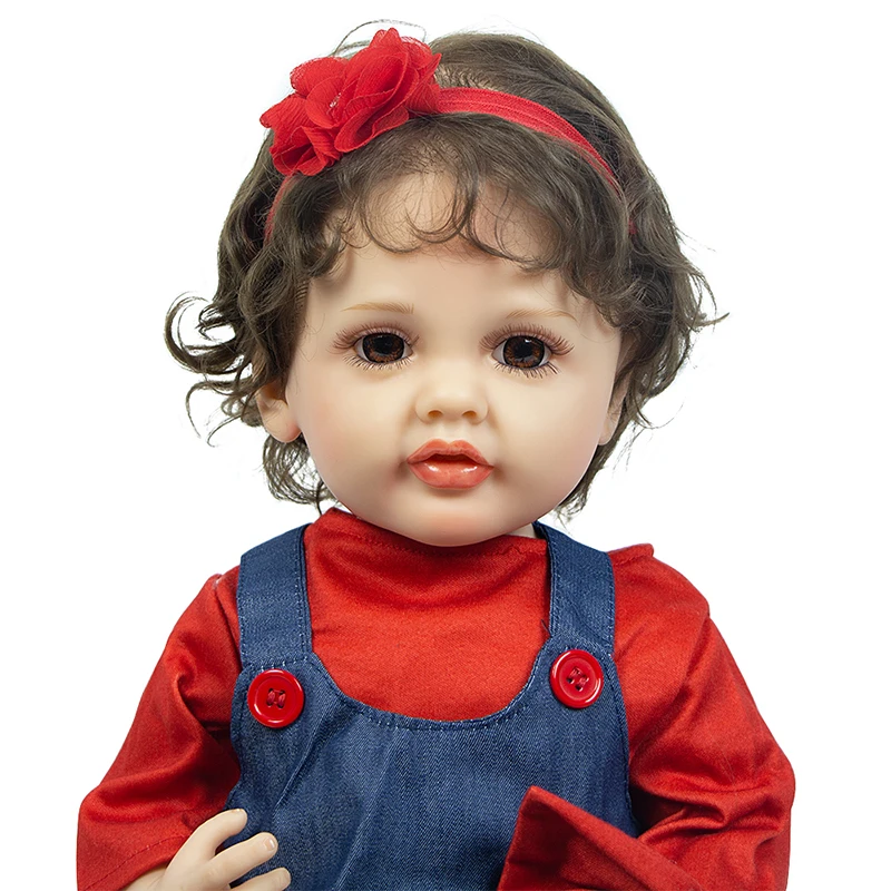 22 инча 55 CM силиконово тяло Fidget играчки Преродени бебешки кукли Реалистични новородено бебе кукла деца за подарък за Деня на детето