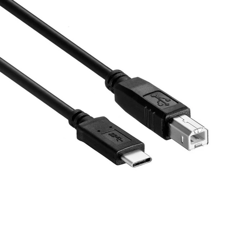 2X USB-C USB 3.1 Тип C мъжки към USB2.0 USB B мъжки кабел за данни за твърд диск за лаптоп принтер 1M