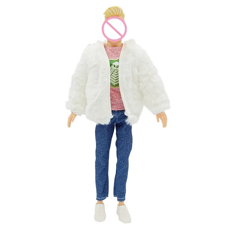 30cm кукла мъжки дрехи пуловер палто три части аксесоари обувки подходящ за 1/6 мъжки Барби играчки