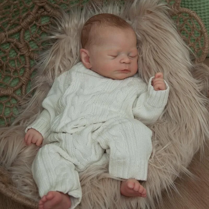 46CM ИЛИЯ Новородено бебе Реалистично истинско меко докосване Висококачествена колекционерска кукла Bebe Reborn с ръчно рисуване на коса