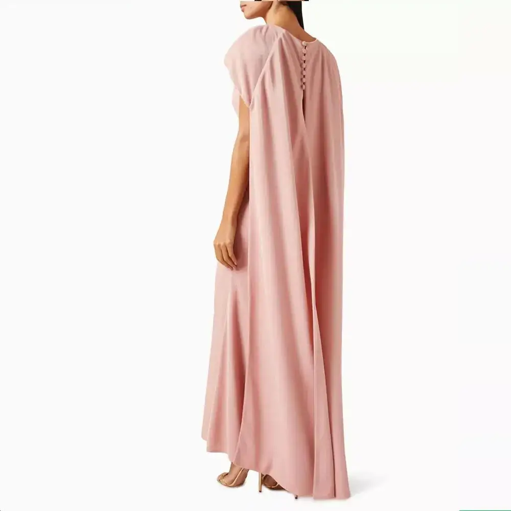 O-образно деколте Дубай Абитуриентска рокля Шал ръкави Вечерна рокля с дължина до глезена Летни жени Сватбени рокли 2024