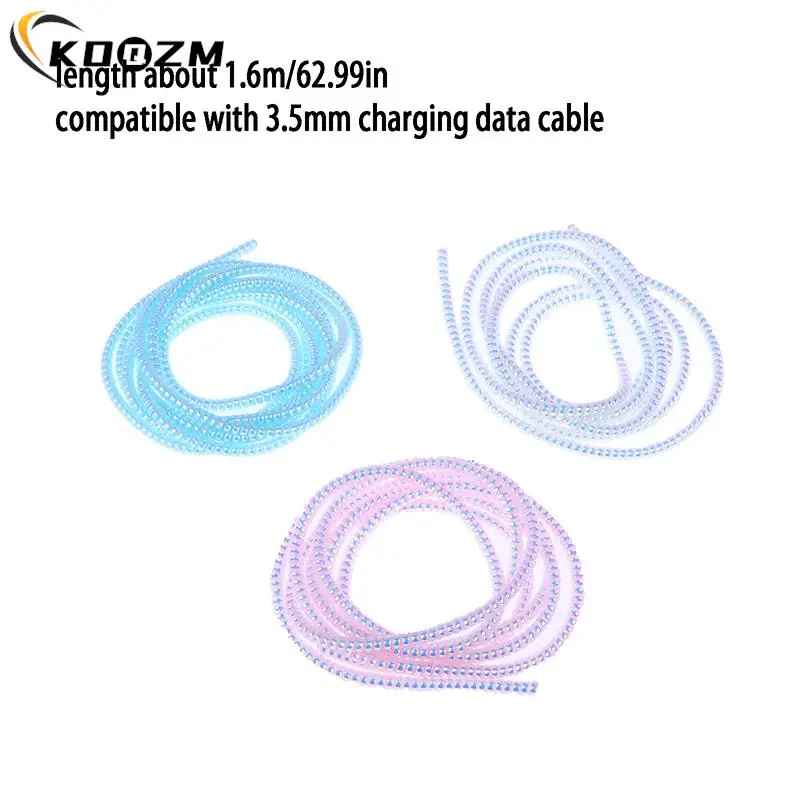 TPU 1.6M цветен кабел преплитане въже спирала кабел протектор универсален кабел за зареждане капак ръкав спестител анти-фрактура управление