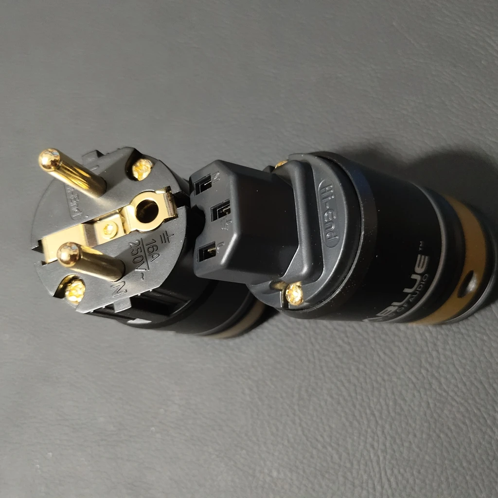 Висококачествен VIABLUE T6S Германия произвежда позлатен стандарт на ЕС щепсел HIFI аудио усилвател жлъчна машина DIY захранващ кабел щепсел