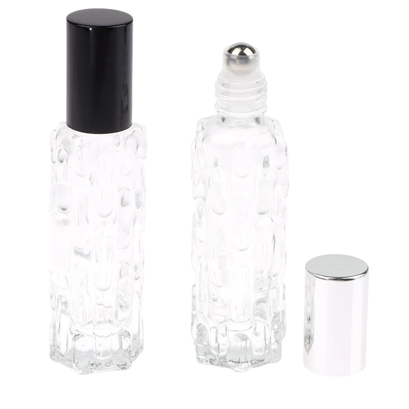 10ml преносим дебел стъклен валяк етерично масло парфюм бутилки пътуване за многократна употреба Rollerball флакон пътуване ролка на бутилки флакони