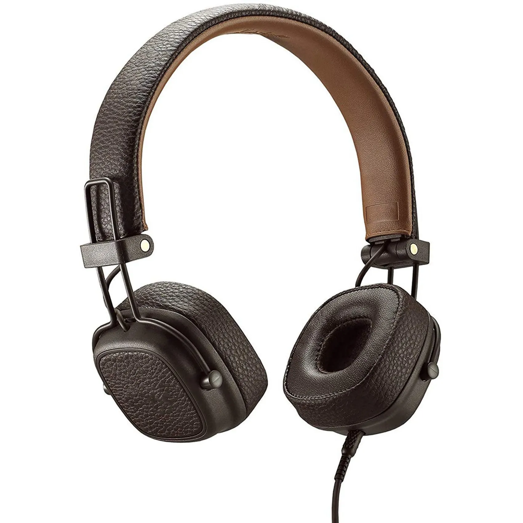 2 чифт PU кожени подложки за уши пяна антифони възглавница за уши с клип за слушалки Marshall Major III 3, кафяво и черно