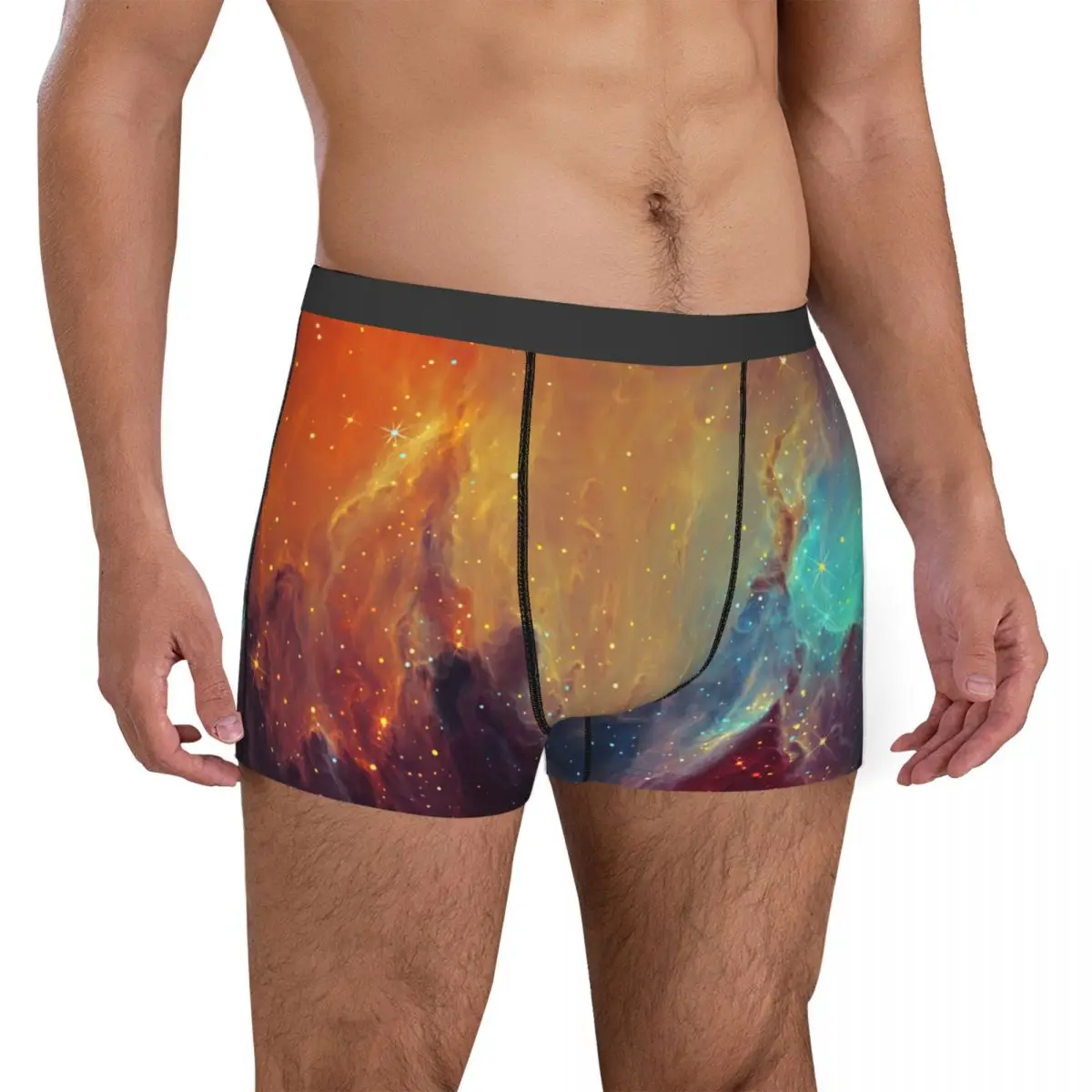 Мъжка космическа арт мъглявина Sci Fi Galaxy Боксерки Гащички Меко бельо Мъжки секси долни гащи
