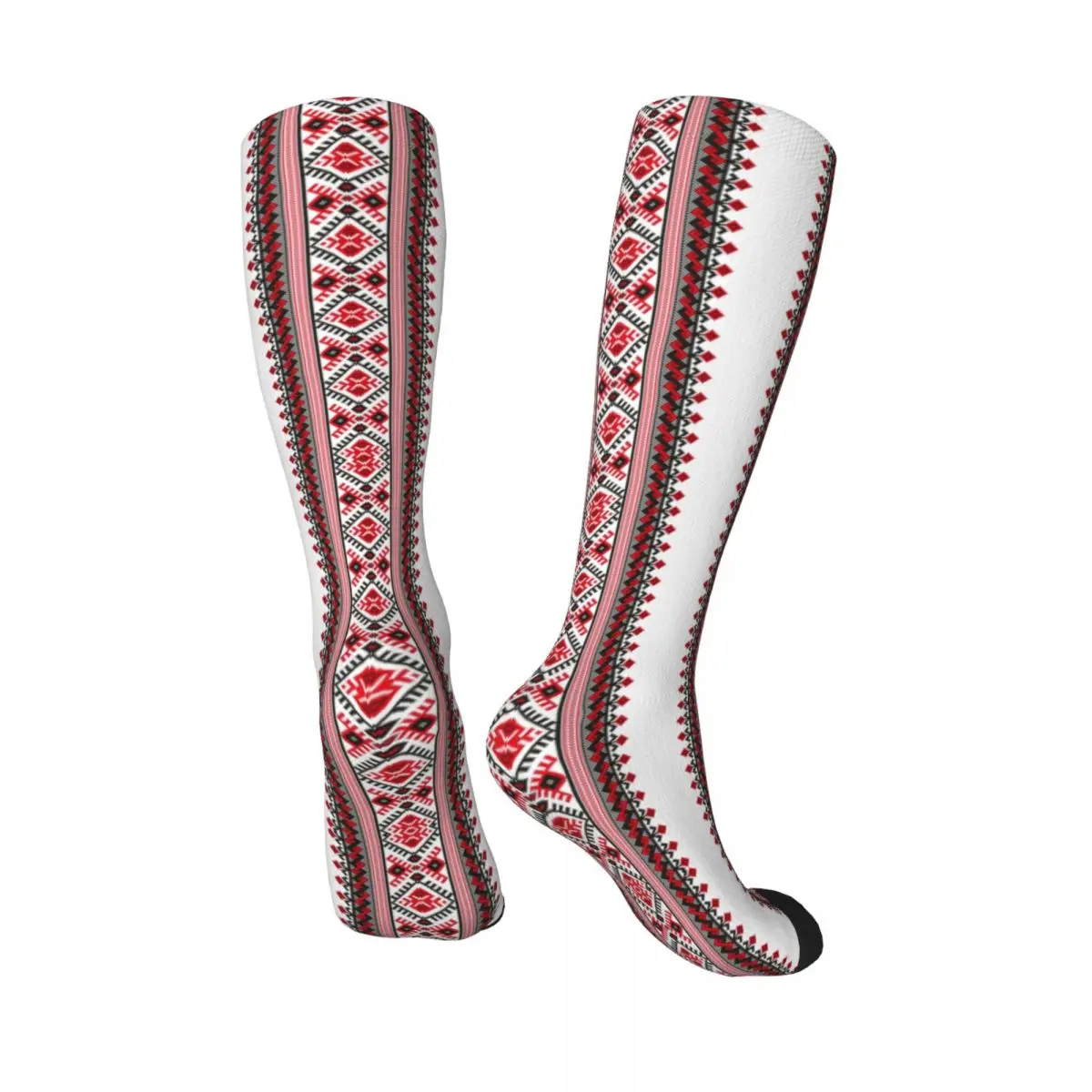Персонализирани жени Украйна Vyshyvanka бродерия чорапи 3D печат бохемски геометрични коляното високо тръба чорапи