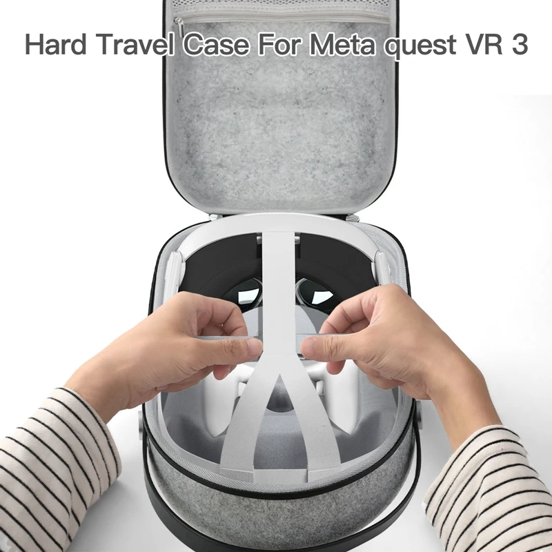 Твърда EVA чанта за съхранение + капак на обектива за Meta Quest3 VR слушалки за Meta Quest3 кутия за съхранение VR защита Shell случай