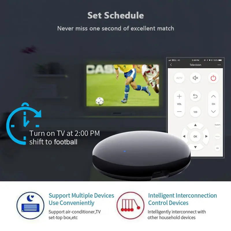 IR дистанционно управление Универсална инфрачервена работи с интелигентно управление на дома за TV DVD AUD AC гласов контрол Alexa Google Home