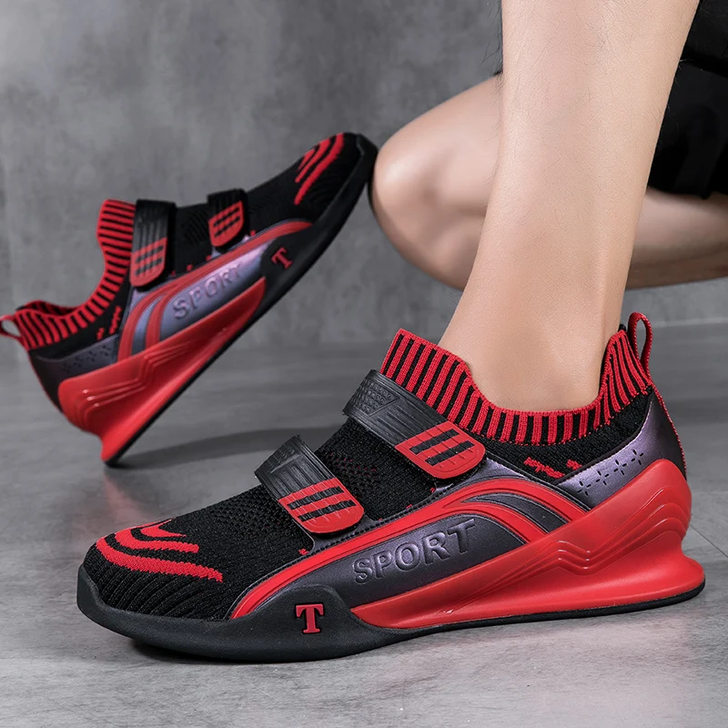 Нов стил дишащи обувки за вдигане на тежести Мъже балансират твърди обувки за издърпване без хлъзгане Обувки за обучение на сила Ниски вътрешни маратонки