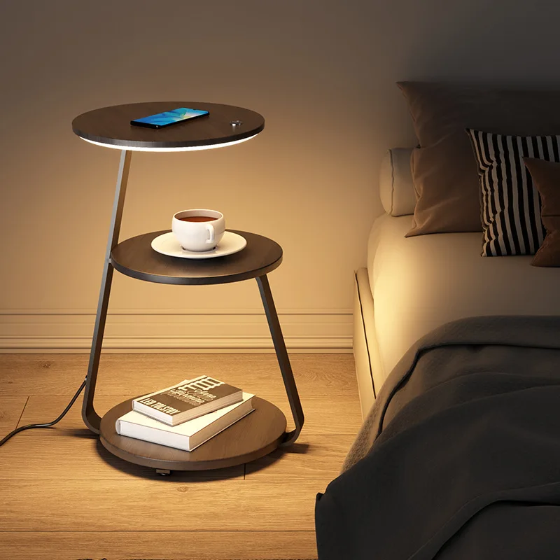 нова спалня подова лампа безжично зареждане нощни шкафчета хол рафт кафе маса лампа дизайн диван страна нощно шкафче мраморна маса