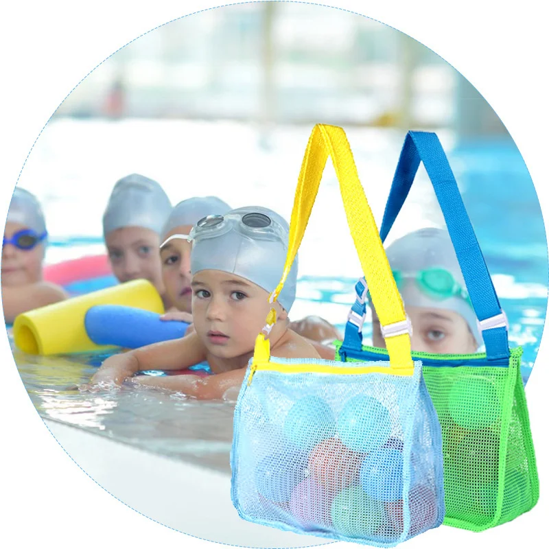 плажна играчка мрежеста чанта Детска чанта за съхранение на черупки Плажна играчка Чанта от раковина Mesh Pool чанта Пясъчни играчки Аксесоари за плуване за момчета и момичета