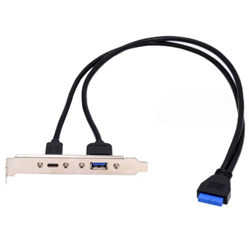 5Gbps задно USB 3.1 разширение на порта 20Pin към TYPE-C женски и USB 3.0 женски кабел за данни с рамка на компютърното шаси издръжлив