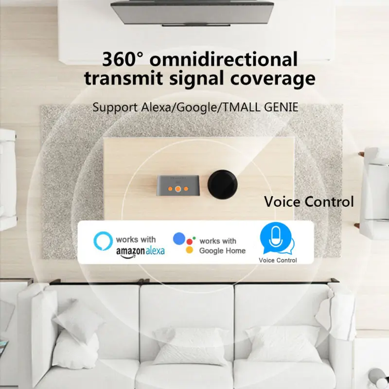 IR дистанционно управление Универсална инфрачервена работи с интелигентно управление на дома за TV DVD AUD AC гласов контрол Alexa Google Home