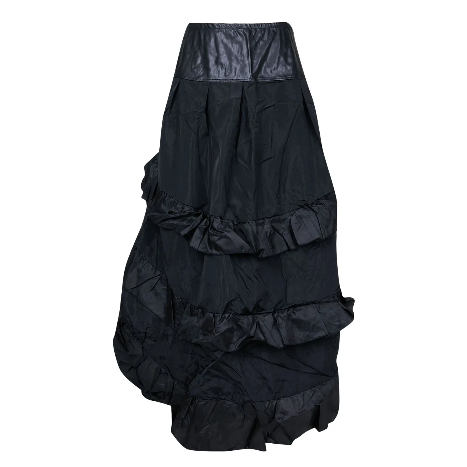  готически тъмен реколта стил висока талия кратко предната част обратно дълго нередовни къдри край снаждане пола Kawaii поли за жени юбка