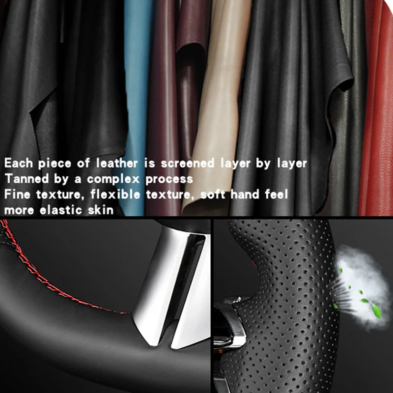 Персонализиран капак на кормилното колело на волана от естествена кожа 100% подходящ за Tesla Model S 2009-2021 Модел X 2012-2020 Аксесоари за кола