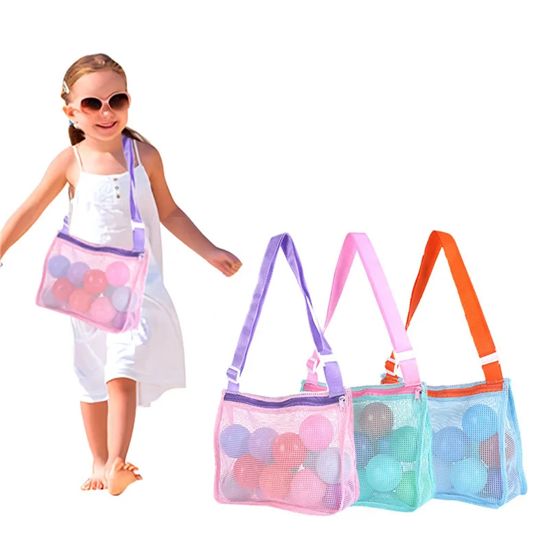 плажна играчка мрежеста чанта Детска чанта за съхранение на черупки Плажна играчка Чанта от раковина Mesh Pool чанта Пясъчни играчки Аксесоари за плуване за момчета и момичета