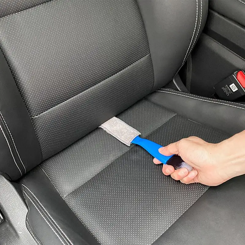 Четка за почистване на автомобилни детайли за изход за въздух Миещи се двуглави детайлни четки за почистване на автомобили Климатизиран изход за въздух