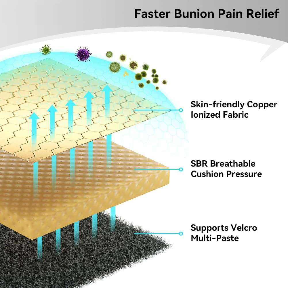 Professiona Bunion коректори шини Big Toe изправяне Spacer Bunion Hallux Valgus Защита за облекчаване на болката без хлъзгане 1Pair