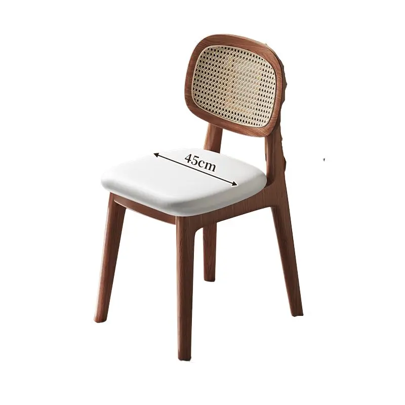 Дървени ратанови трапезни столове ретро домакинство скандинавски луксозни столове за хранене минималистичен облегалка Cadeira балкон мебели WZ50DC
