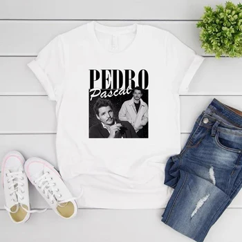 Реколта Педро Паскал тениска 90s ретро Педро Паскал тениска къс ръкав O врата тениска Streetwear Топ графични тениски фенове подарък