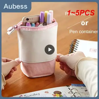 1~5PCS Творчески прибиращ се калъф за моливи Офис училище канцеларски материали чанта за съхранение Kawaii моливи случаи дете сладък писалка