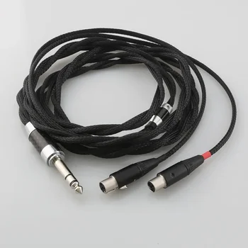 6.35mm щепсел посребрени слушалки слушалки ъпгрейд кабел за Audeze LCD-3 LCD3 LCD-2 LCD2 LCD-4