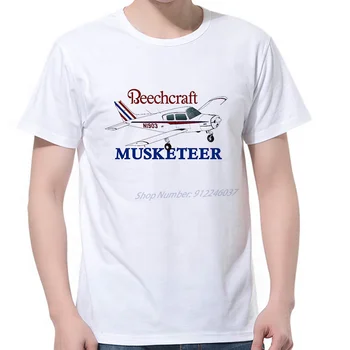 Beechcraft Мускетар Самолет О-образно деколте сладък извънгабаритни тениски Тениска Лято Мъжко облекло Harajuku Streetwear Мъжко облекло