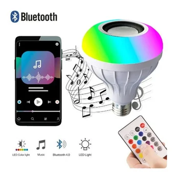 Bluetooth музикална крушка дистанционно управление Led музикална крушка Rgb цветна музикална крушка лампа E27 12w Led Rgb димиране LED крушка за домашно парти