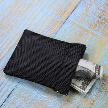 Черна монета чанта малки слушалки портфейл чанта ключ бизнес кредитна карта притежателя пари промяна торбичка цип жени мъже деца момиче