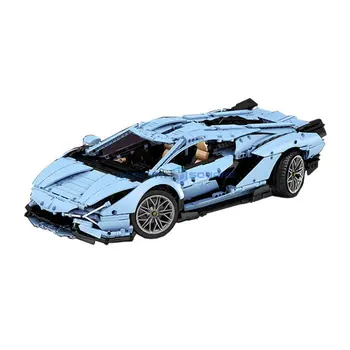 Класически премиум спортен автомобил MOC 13056S Висок клас синьо състезателно превозно средство Модел Строителни блокове Тухли Творчески комплект играчки Подарък Момчета Деца
