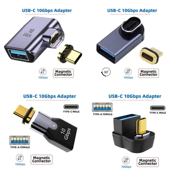 CY USB C магнитен конектор адаптер, USB тип C мъжки към USB 3.0 тип A женски OTG адаптер за данни за лаптоп телефон