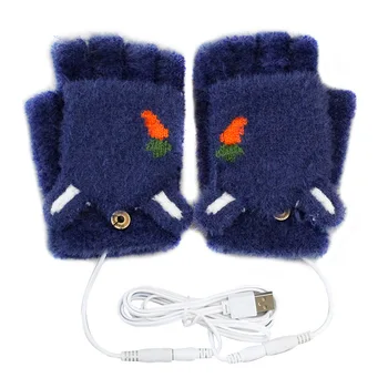 USB отопление плетени ръкавици пълен & половин пръсти плетене ръкавици за студенти, които правят домашна работа