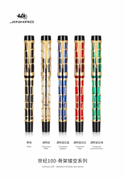 2023 Jinhao гладко век100 истинско злато галванични кухи фонтан писалки за писане канцеларски коледен бизнес подарък