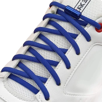 1 чифт еластични връзки за обувки кръгли цветни метални заключващи връзки за обувки без връзки Дамски и мъжки маратонки Мързеливи обувки дантелени аксесоари