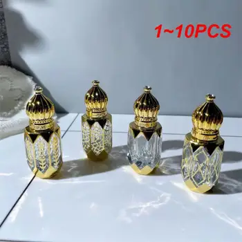 1~10PCS 6ml луксозен стил златни бутилки за парфюм за многократна употреба Стъклена рол-он етерично масло бутилка празна козметика проба тест