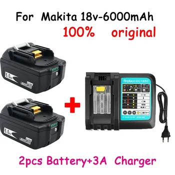 WIth зарядно BL1860 акумулаторна батерия 18 V 6000mAh литиево-йонна за Makita 18v батерия 6ah BL1840 BL1850 BL1830 BL1860B LXT400