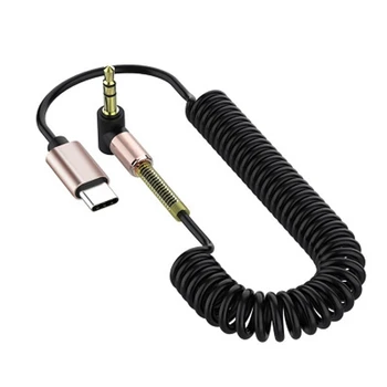  3.5mm мъжки AUX към тип C мъжки кабел за зареждане към USBC адаптер кабел 96BA