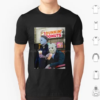 Michael Myérs And Jason Vóorhées Drink Dunkin Donuts Sweat For Women Black Birthday Gift Idea Ized T Shirt Men Women Kids 6Xl