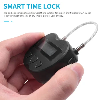 Smart Time Lock LCD дисплей Time Lock USB акумулаторна временна таймер катинар пътуване електронен таймер черен