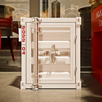 Ретро индустриален стил нощно шкафче OpenClose врата за съхранение 7 цвята желязоИзработка INS странична маса за индустриален стилСпални