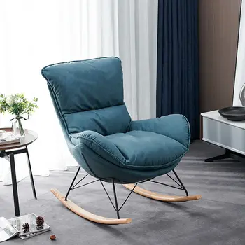 Nordic люлеещ се стол технология кърпа шейна с регулируема облегалка хол мързелив единичен диван охлюв стол шезлонг шезлонг