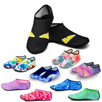 Мъже Жени Детски водни спортове Плажни плувни чорапи Тънки мулти принтове Антихлъзгане Фитнес Йога Танци Плуване Сърф Гмуркане Подводни обувки