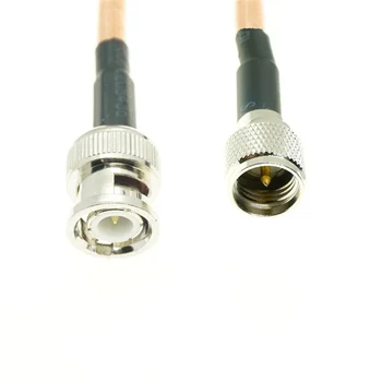 1pcs RG142 BNC мъжки щепсел към MINI UHF мъжки конектор прав RF джъмпер пигтейл кабел 6inch ~ 5M