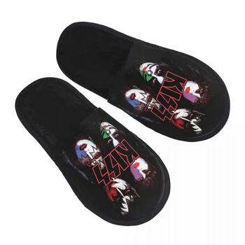 Heavy Metal Kiss Band Comfort Scuff с чехли от мемори пяна Дамски рокендрол спа хаус обувки
