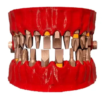Пластмасов държач за свредло за протези Държач за свредла за пробивни зъби Дизайнът на модела се вписва в 1/4 инчов шестнадесетичен бит и адаптер за задвижване Домашен декор
