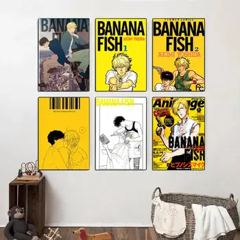 Бананова риба комикси плакати крафт хартия реколта плакат стена изкуство живопис проучване естетическо изкуство малък размер стенопис