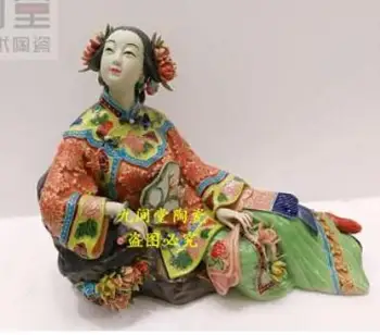 Древна красота yingchun Shiwan Висок клас луксозна кукла керамика момиче Красота фигура скулптура статуя Декорация на дома