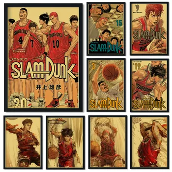 Slam Dunk Classic Famous Japan Anime Figure Picture Room Living Retro Art Home Wall Decor Comics Quality Canvas Painting Posters