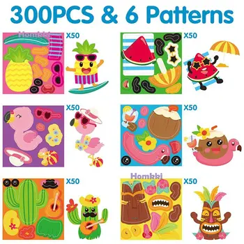 300Pcs Хавай Направете стикери за лице Roll Cute Bags Seal Опаковка Етикети Награда стикер за деца парти Favor спалня DIY стена Decal